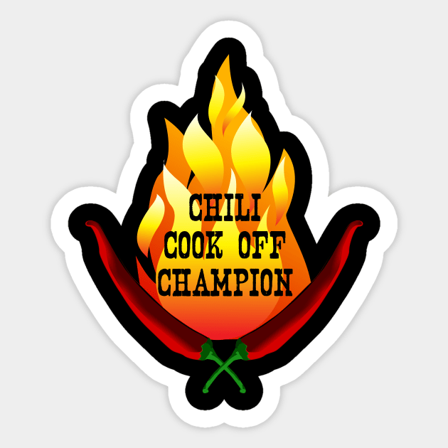 Chili Cook Off Champion Flame Design Chili Cook Off Sticker